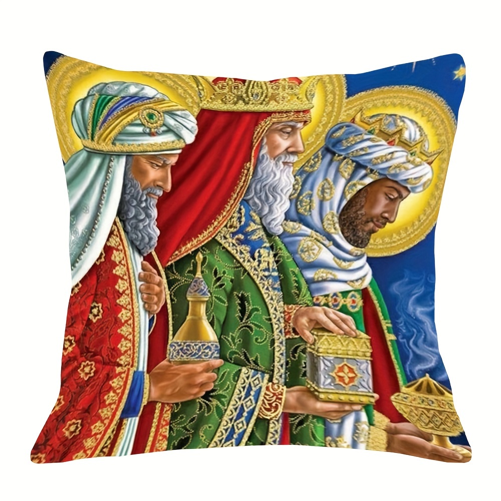 

18x18 Inch Christmas Themed Plush Throw Pillow Cover, Super Decorative With Design, Seasonal Home Decor For Teens And Adults – Pillowcase Only (1pc) Jmhsjt1442