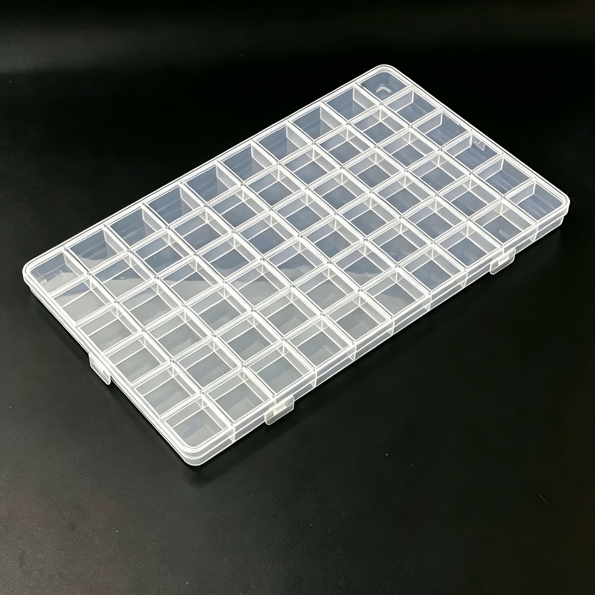 TEMU Boîte de Rangement à Couvercle en Plastique Transparent Style Moderne à 60 Compartiments - Organisateur Durable Multi-Compartiments, Convient