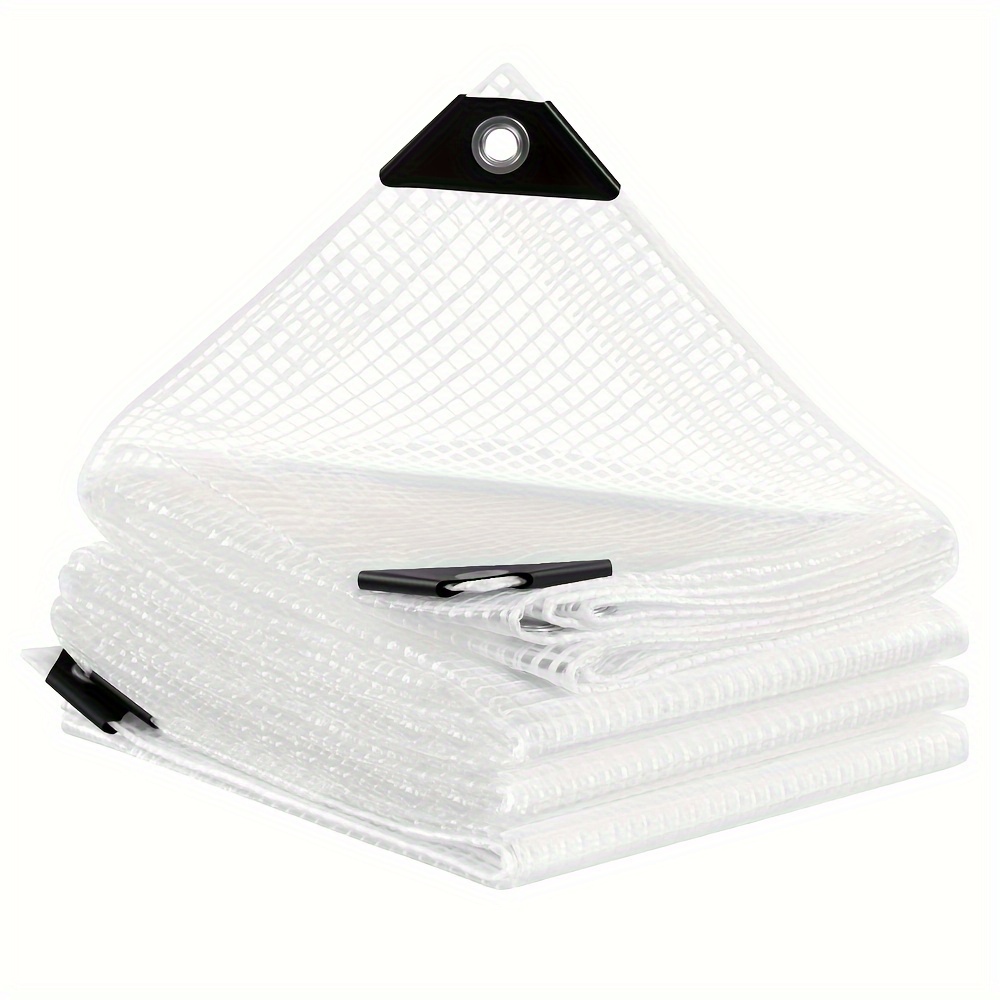 TEMU 1 pc Bâche de protection, Bâche en tissu de serre, perforée, Transparente, Résistante aux intempéries, Résistante aux déchirures, Résistante aux