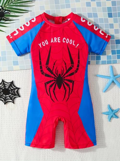 3 8 year piece swimsuit piece swimsuit spider pattern piece swimsuit short sleeved one piece swimsuit one piece swimsuit with back zipper