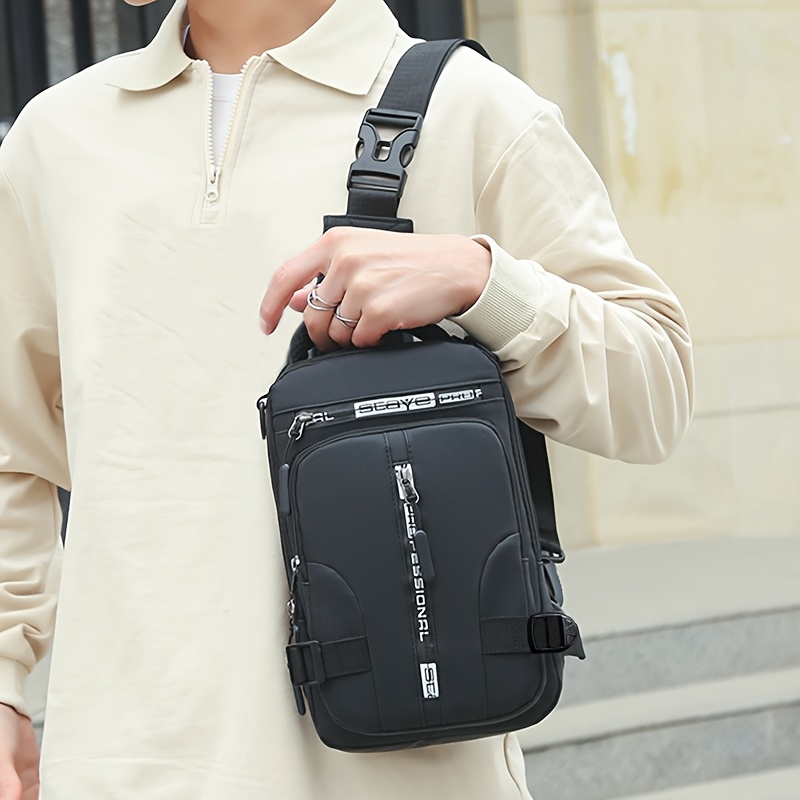 multi functional chest bag crossbody bag shoulder bag small backpack dual shoulder bag front chest bag zipper   random details 7