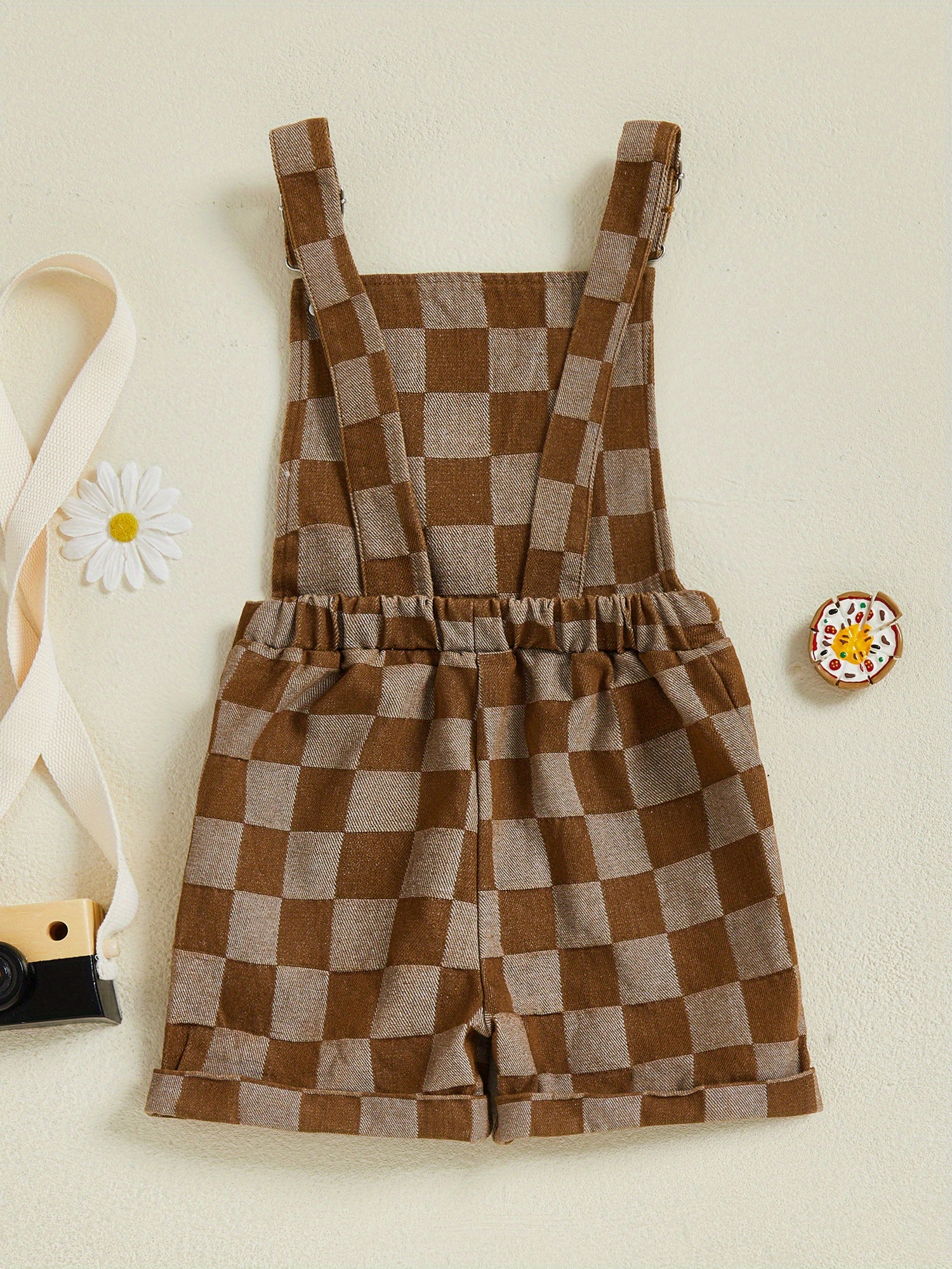 baby checkered overalls sold on Temu United States