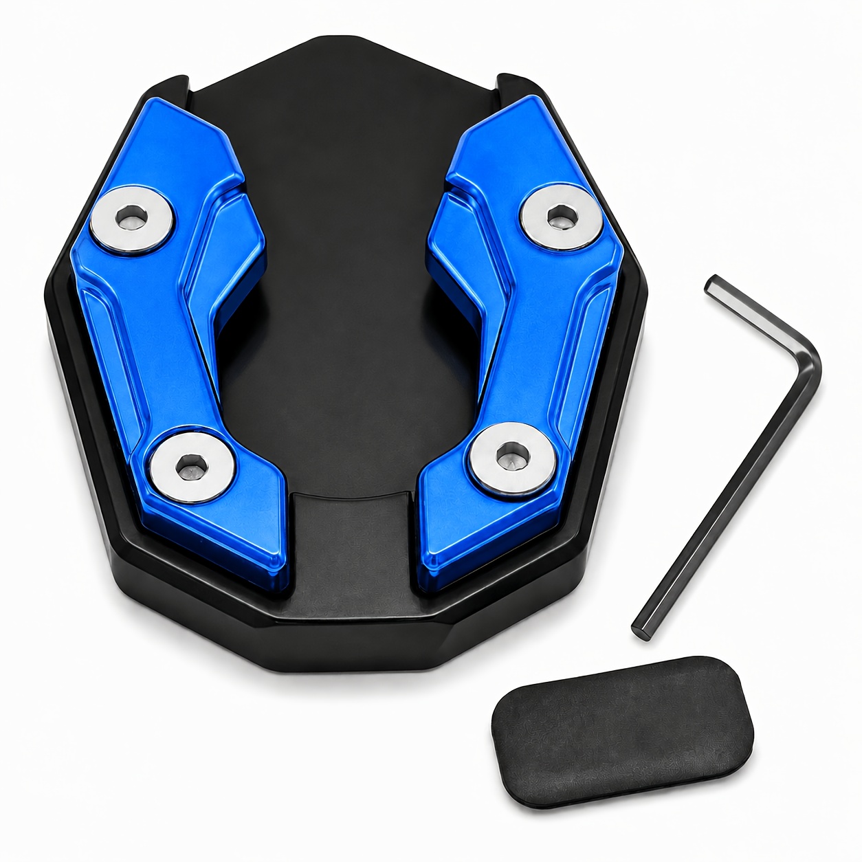 TEMU Motorcycle Side Stand Spacer Extension Plate, Cnc-machined Aluminum Alloy Side Stand Width-increasing Foot Pad, Motorcycle Side Stand