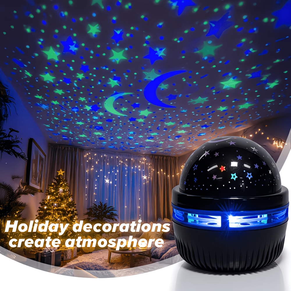 Starry Sky Projection Night Light: 360° Rotating Galaxy Lamp with 7 Color Modes—a USB-Powered Ambient Light. Ideal for Bedrooms, Relaxation, and Parties; It Also Serves as a Romantic Gift for Adults and a Wonderful Addition to Home Decor