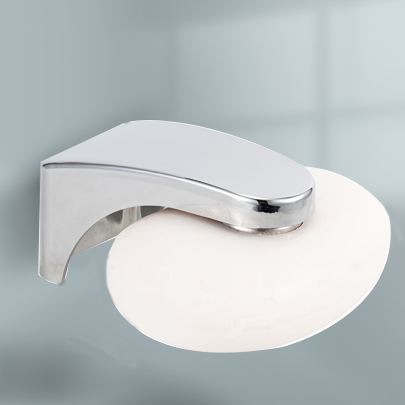 Image of 1pc Wall Mounted Soap Holder, Magnetic Soap Rack, Drain Soap Storage Rack, Bathroom Accessories