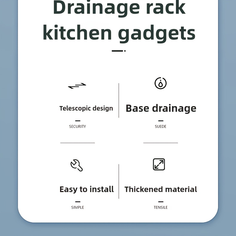 adjustable over sink dish drying rack with drainage basket multi functional kitchen sink organizer   plastic with no   for sponge soap and cloth storage details 2