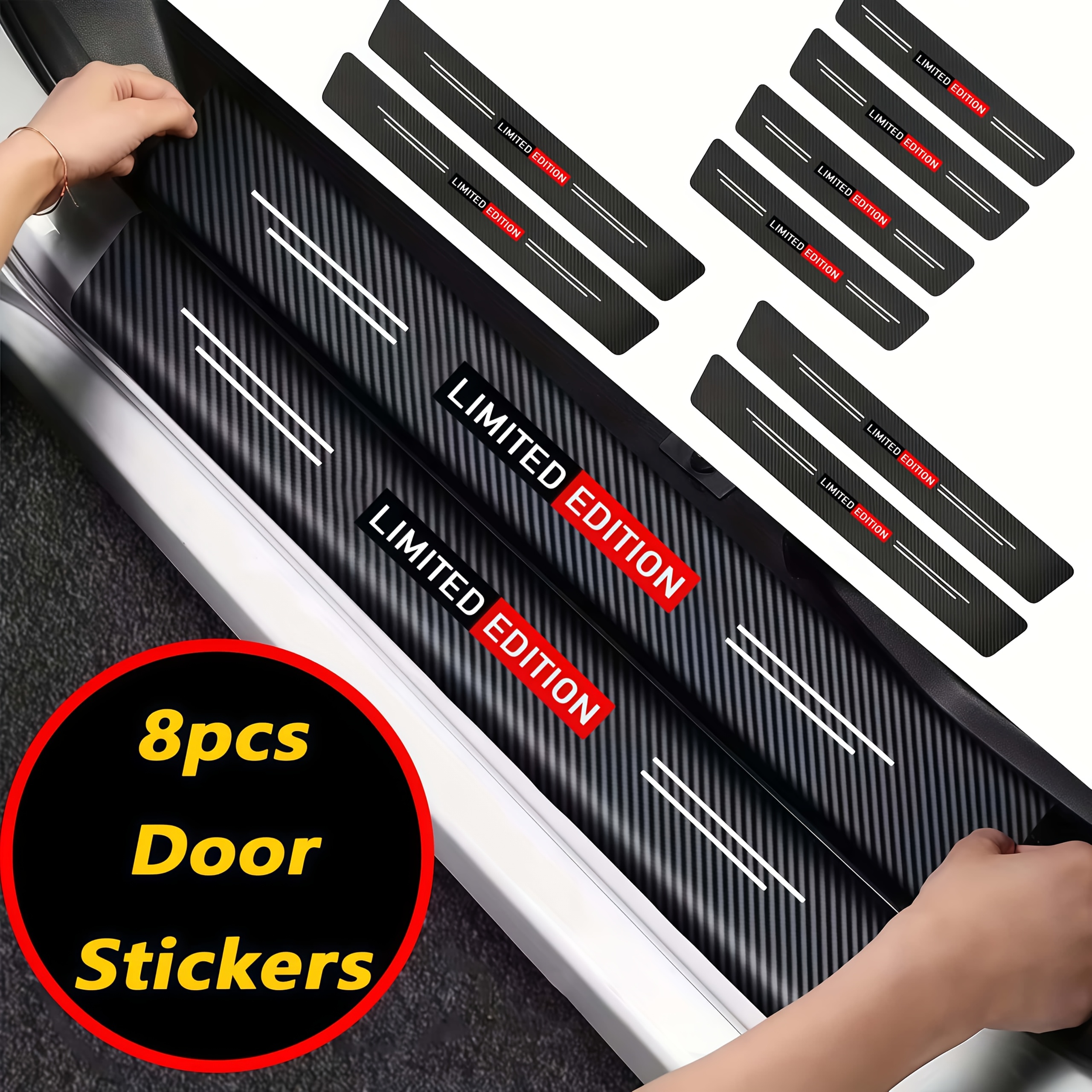 TEMU 8pcs Performance Welcome Pedals. Pvc Leather, Waterproof, Stain & Scratch Resistant, Guards Door Sills Against Stepping Wear