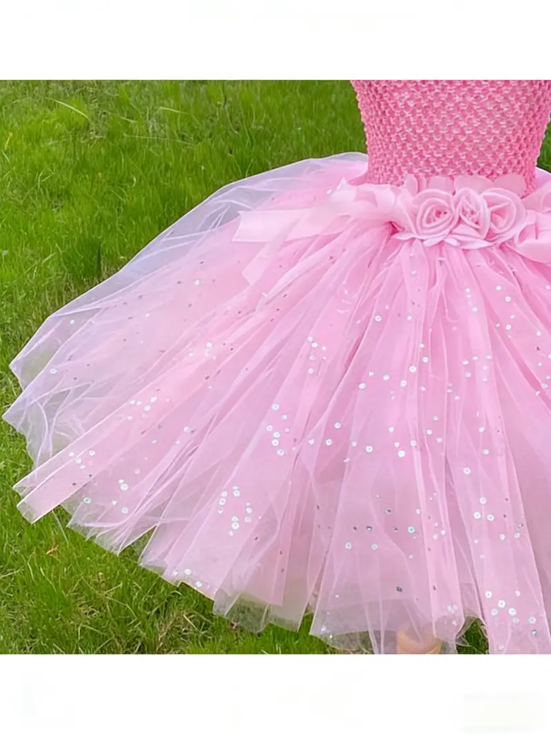 girls light pink tulle floral fairy dress kids solid color - Temu Oman girls light pink tulle floral fairy dress kids solid color - Temu Oman