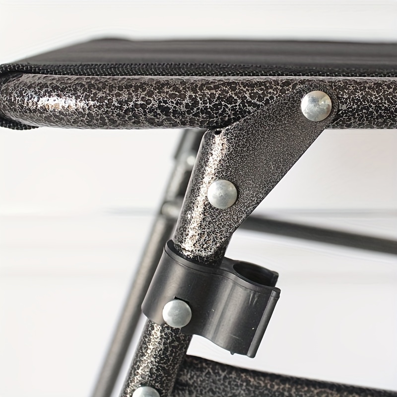 Iron Folding Shopping Cart with Seat and Stair Climbing Wheels, Portable Grocery Trolley with Plastic Wheels, No Electricity Required