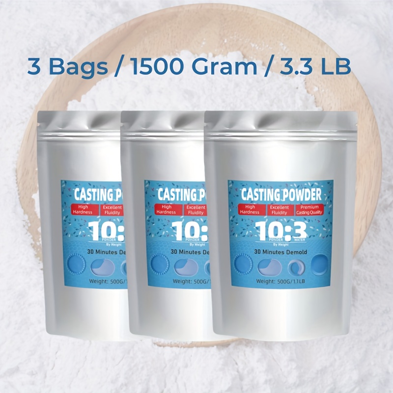 500g/1000g/1500g High-density Plaster Powder Suitable For Diy Resin Casting, Jewelry Making, Soap Molding & Wax - Bubble-free Quick Demolding Powder For Crafts, Resin, Plaster Casting Tools