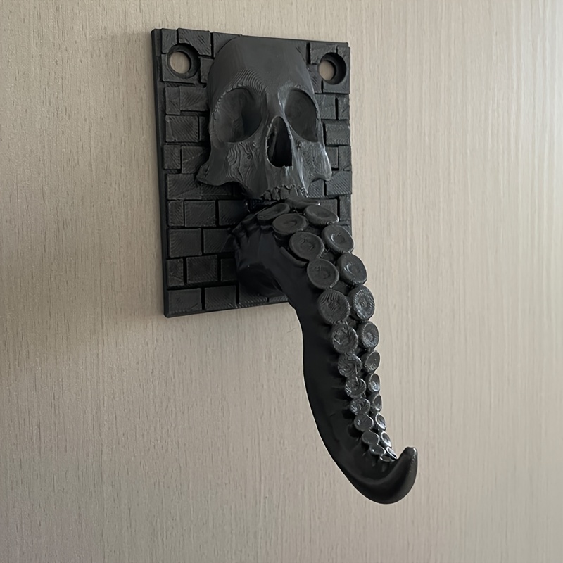 octopus skull head shaped wall hook 3d punk style plastic Temu