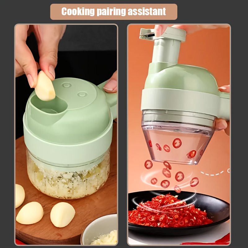 kitchen small appliance multifunctional food chopper 5 in 1 handheld electric vegetable cutter for home use portative eletric fruit and veggie   blender combo rechargeble wireless processor   used as an electrical brush suitable for   onion celery ginger etc cooking prep assistant modern kitchen tool easy to hold stylish utensil Product details 1