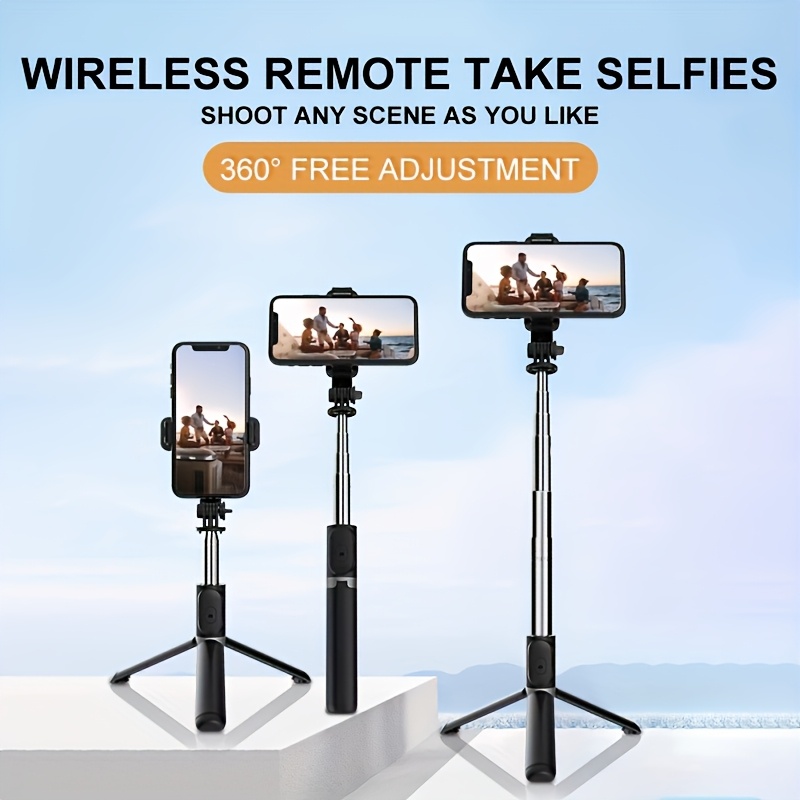 TEMU 40-inch Extendable Mobile Selfie Stick, Professional Landing Stand For Live Streaming, With Wireless Remote Control Smartphone Tripod, 360°