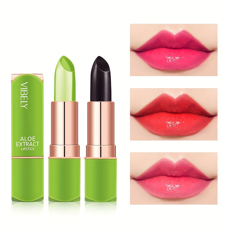 

Aloe Extract Jelly Lipstick, 7 Shades Temperature Color Changing, Long-lasting Moisturizing Anti-cracking Lip Balm Makeup Contain Plant Squalane