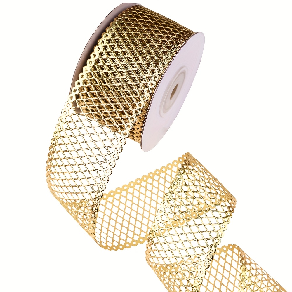 TEMU Embellishing Ribbon For Wreaths, Hollow-cut Ribbon For Bows, Holiday Outdoor Decorations For Trees, And Mesh Ribbon Suitable For Crafts And Gift