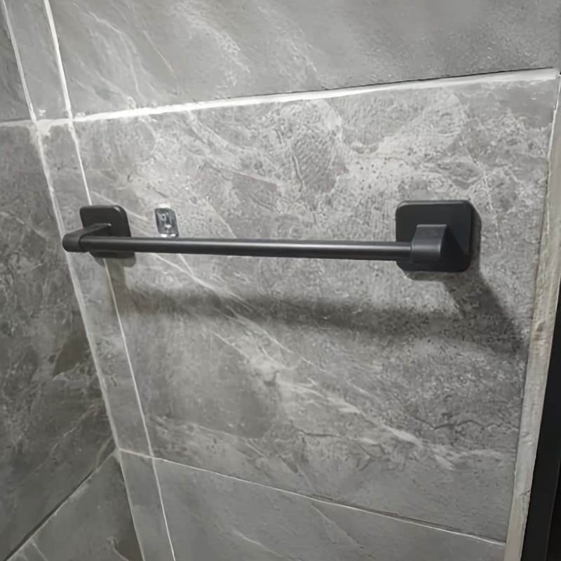 TEMU Porte-serviettes de salle de bain robuste perçage - Porte-serviettes à une barre, installation dommage, rangement encombrant pour salle de