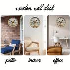 rustic wooden tree of life wall inch silent non ticking round decorative clock manufactured wood aesthetic home office accent european battery operated aa not included