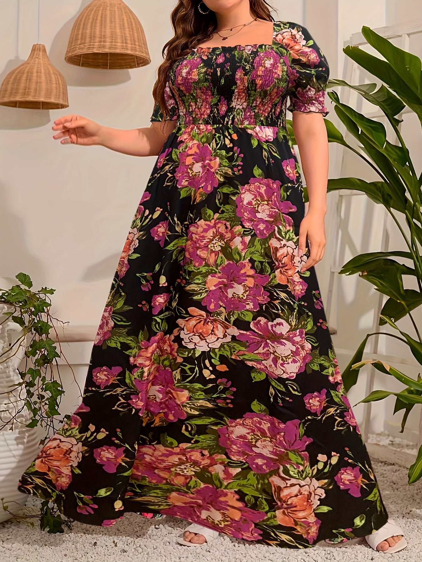 fit & flare floral maxi dress Vintage Fit and Flare Floral Maxi Dress main image 0