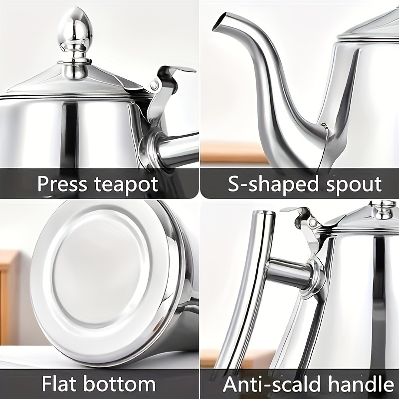 stainless steel teapot with a removable infuser a golden teapot with a filter a coffee pot with a filter a middle eastern gift tea set with a   box suitable for   outdoor   cleaned in the dishwasher details 4