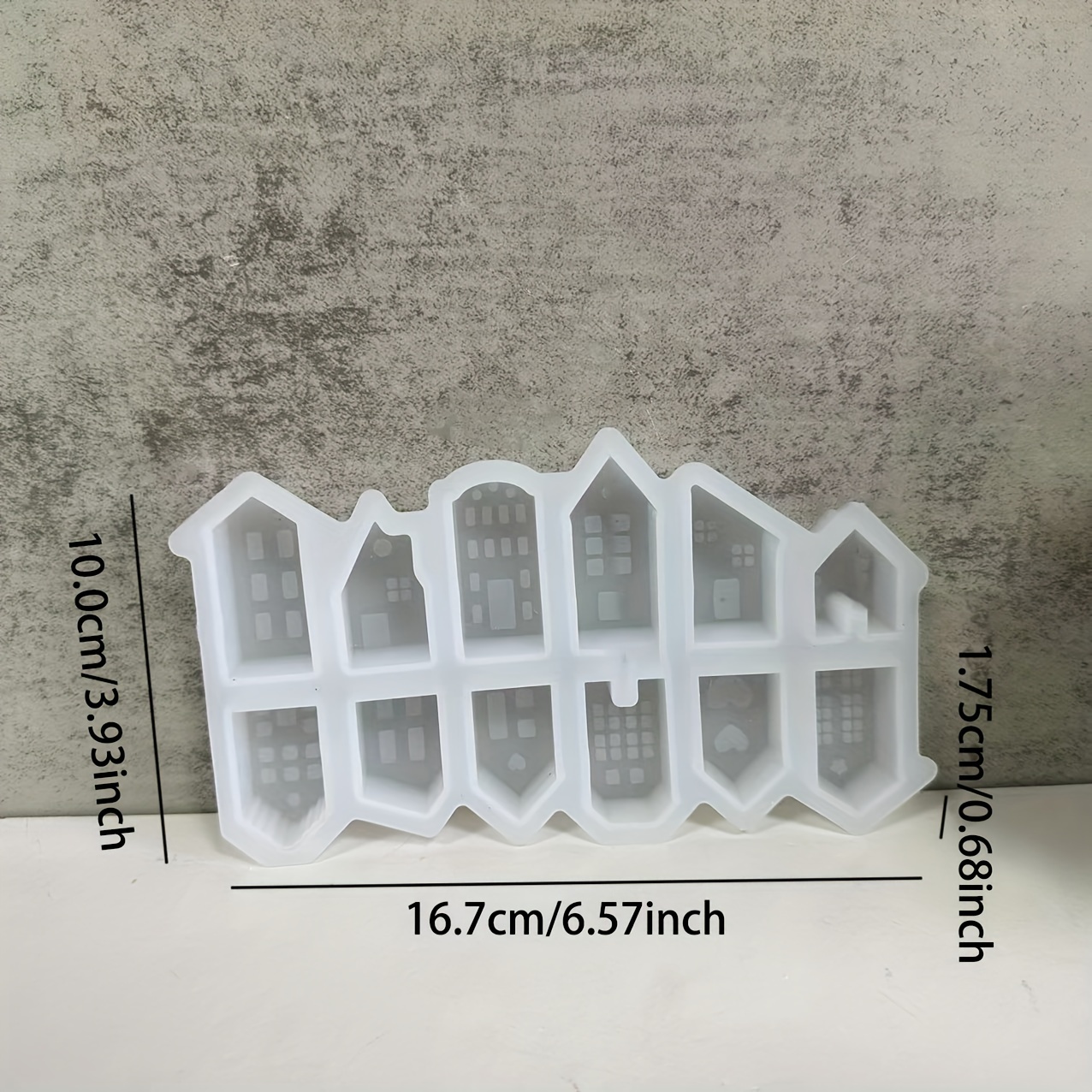 Image of 12 Small House Silicone Molds European House Molds Plaster House Ornaments Molds Drip Glue Small House