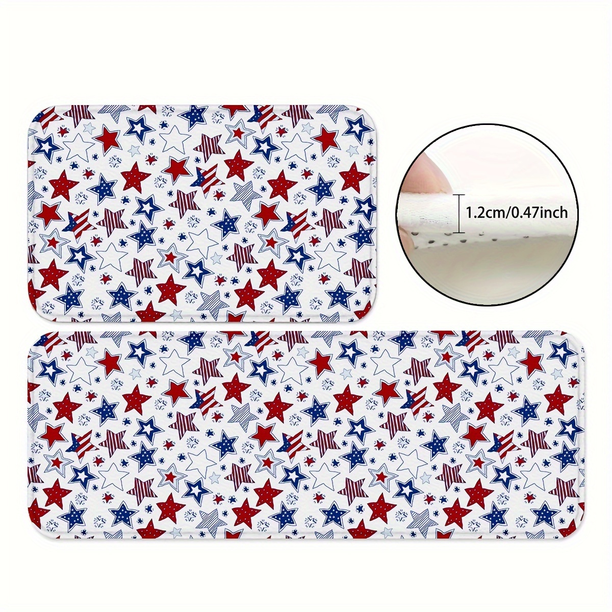 

1/2pcs, Area Rug, Independence Day Kitchen Mats, Non-slip And Durable Bathroom Pads, Comfortable Standing Runner Rugs, Carpets For Kitchen, Home, Office, Sink, Laundry Room, Bathroom