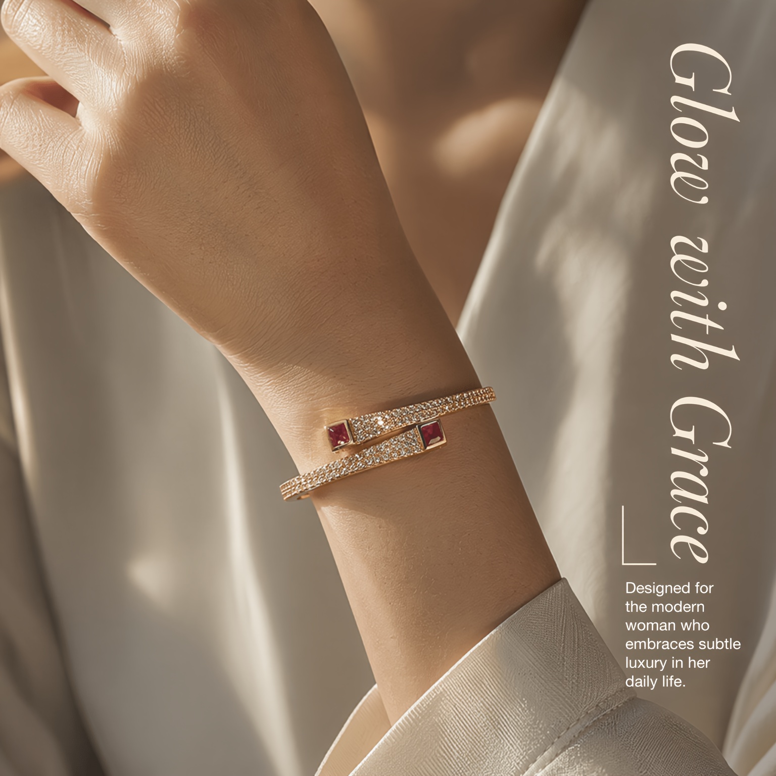 18K Gold-Plated Simulated Agate Cross-Pattern Bracelet Set