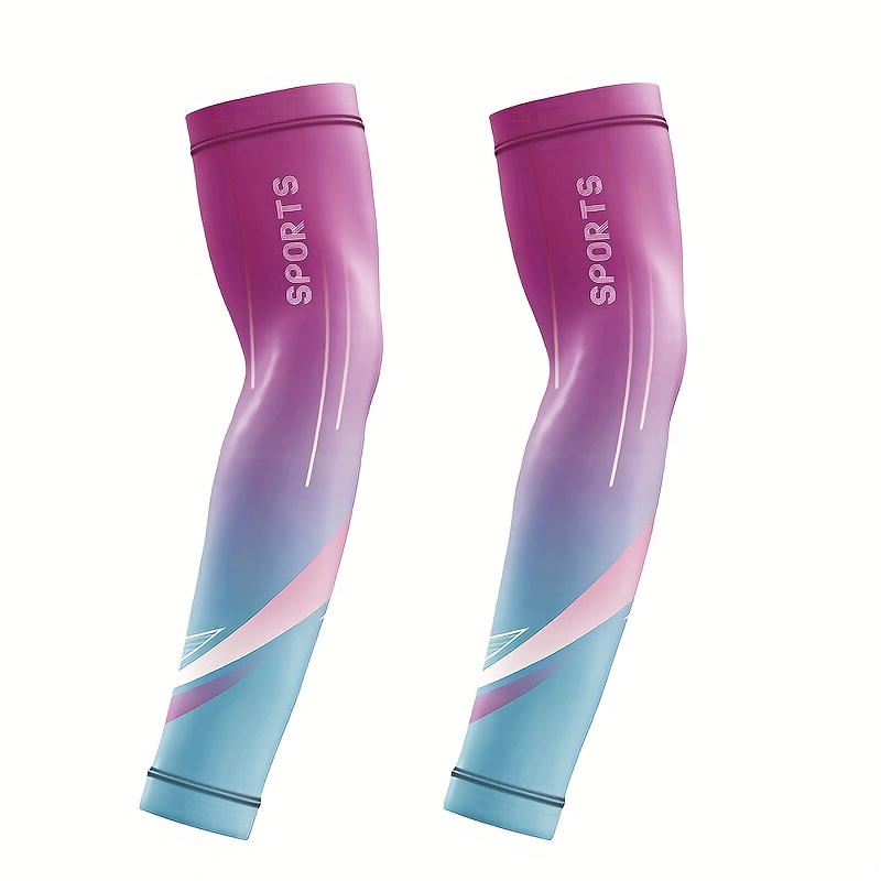 TEMU Pair Pack, Elastic Arm Guards, Men's And Women's Breathable Ice Sleeves For Summer, Suitable For Outdoor Sports And Cycling