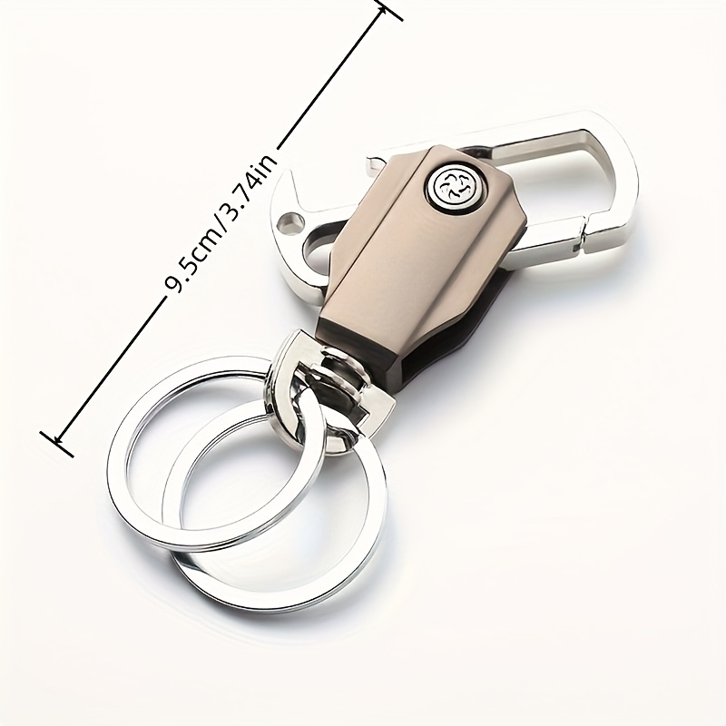 A Customizable Stainless Steel Snap Hook Keychain with Engraved Logo, Featuring Polyester Fiber, a Durable Unisex Key Ring with a Foldable Design, a Waist-hanging Car Key Holder Accessory with Self-Defined Text