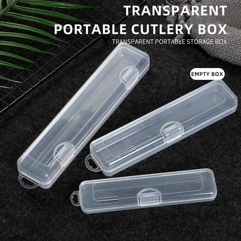 

Portable Cutlery Organizer - Transparent, Dust-proof Plastic Box With Hook For Spoons, Forks, Chopsticks & Makeup Brushes