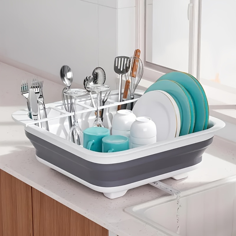 

Multipurpose Dish Draining - 1pc Saving Folding Plastic Organizer For , Utensils, And Cookware