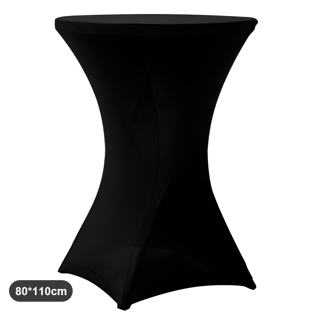 E-shop 3er Set Schwarze Cocktailtischüberwürfe aus Spandex, für Hochzeiten, , Partys, Geburtstage und Feiertage