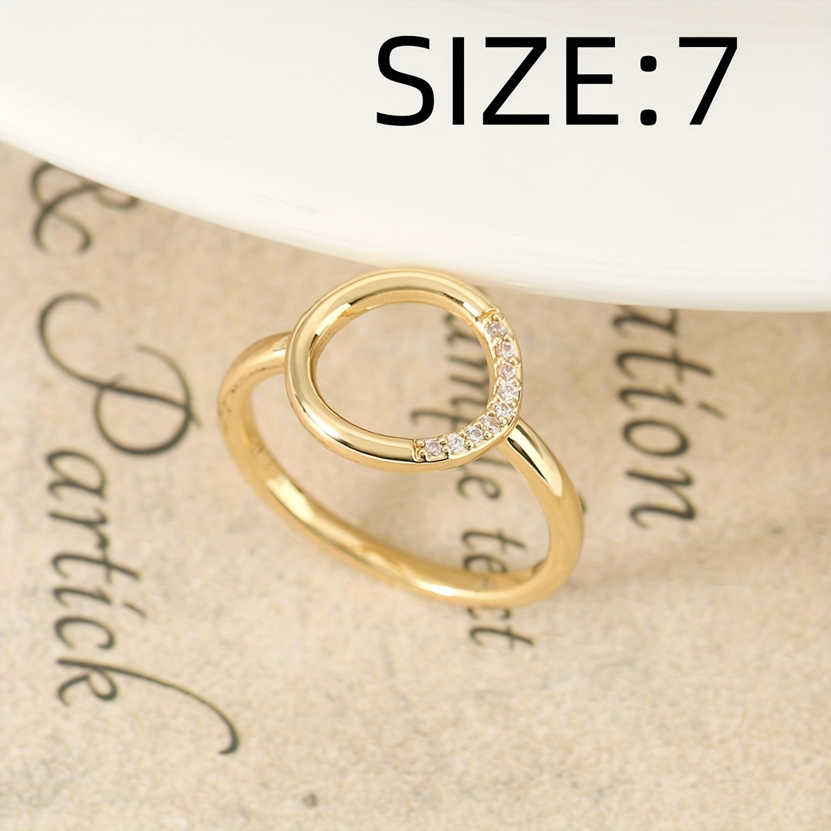 Stylish Young Copper Ring with Adjustable Zirconia Setting