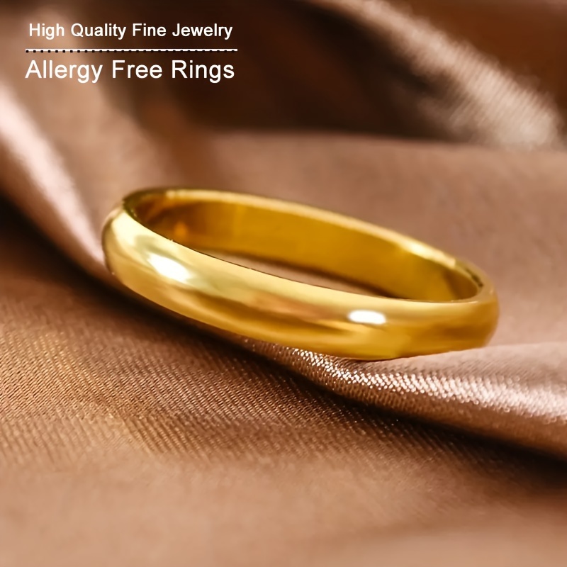 Elegant Stainless Steel Ring for Women - Waterproof, Fade-Resistant, Stackable Design - Perfect for Engagement & Wedding Gifts, All-Season Wear