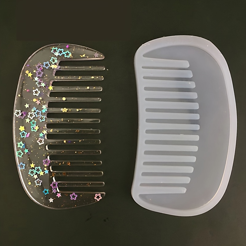 

2pcs Silicone Comb Molds For Diy Crafts, Cute Cartoon Design Epoxy Resin Casting Kit