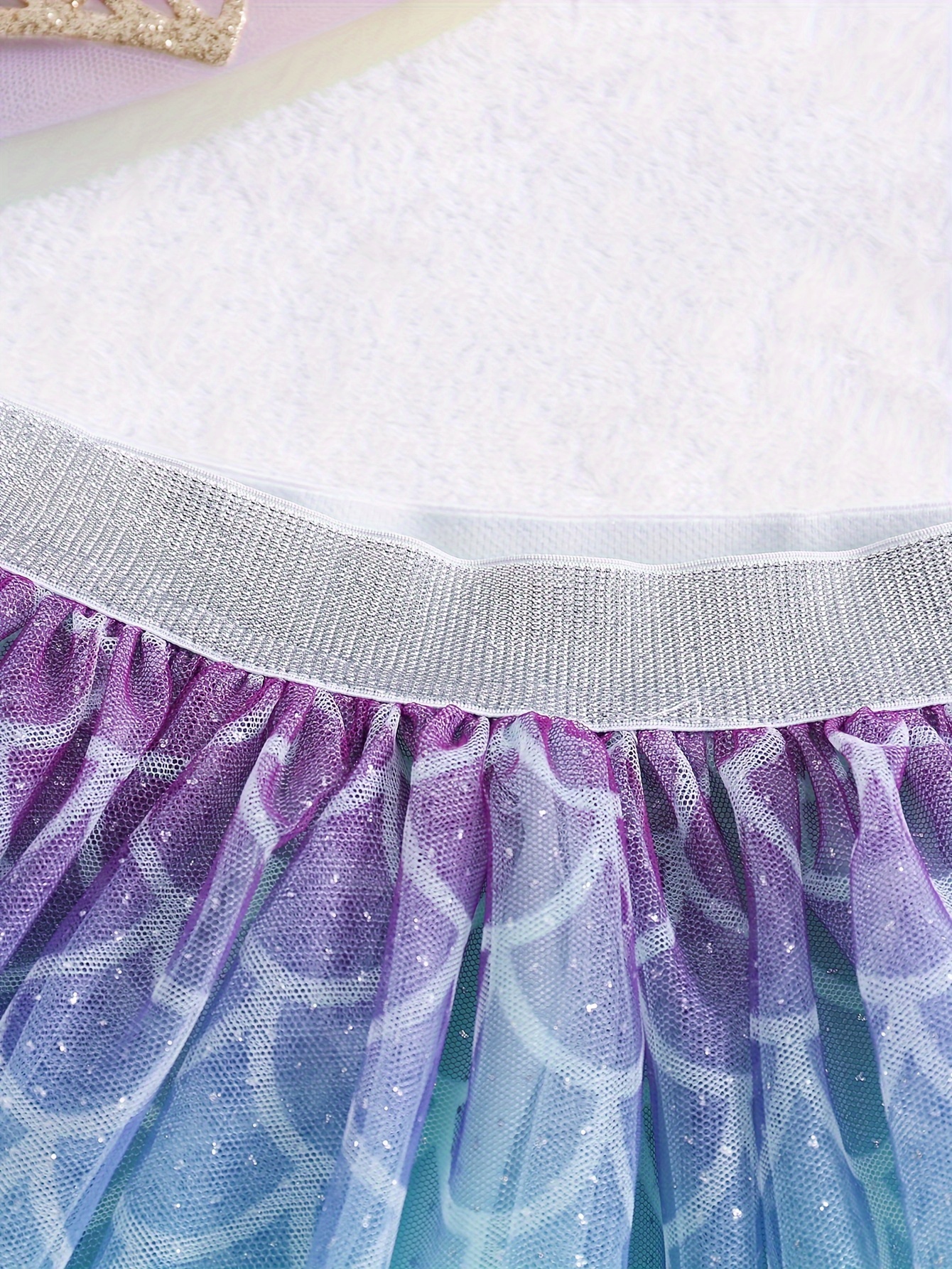 Ensemble Sirène Fille – T-shirt Lilas Et Jupe Tulle Pailletée, Tailles 1 à 7 Ans