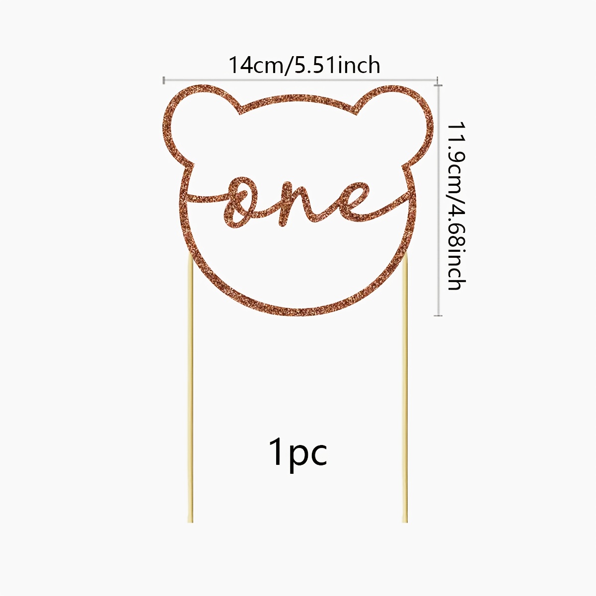 Image of A Shiny Bear-themed Cake Topper For A Birthday Party, Perfect For Celebrating Birthday With A Shower Party Decoration