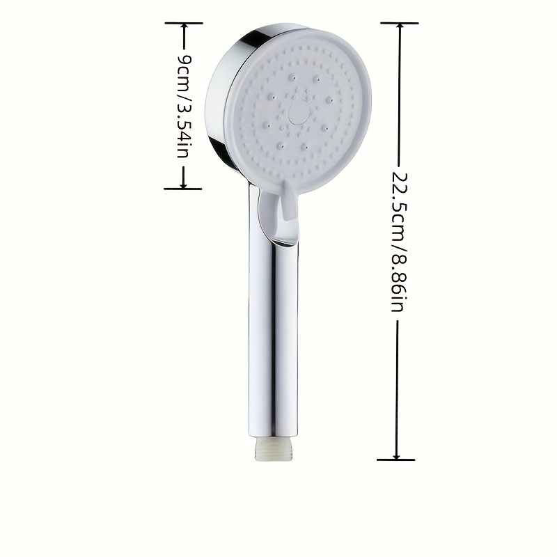 1pc, 5-mode Pressurized Handheld Shower Head With Adjustable Water Flow, Durable Plastic, Wall-mounted, Round, For A Luxurious Shower Experience,for Shower Use Only
