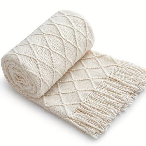 gift throw blanket for couch soft lightweight decorative acrylic boho bed throw blankets and throws farmhouse warm blanket with tassel for travel sofa bedroom