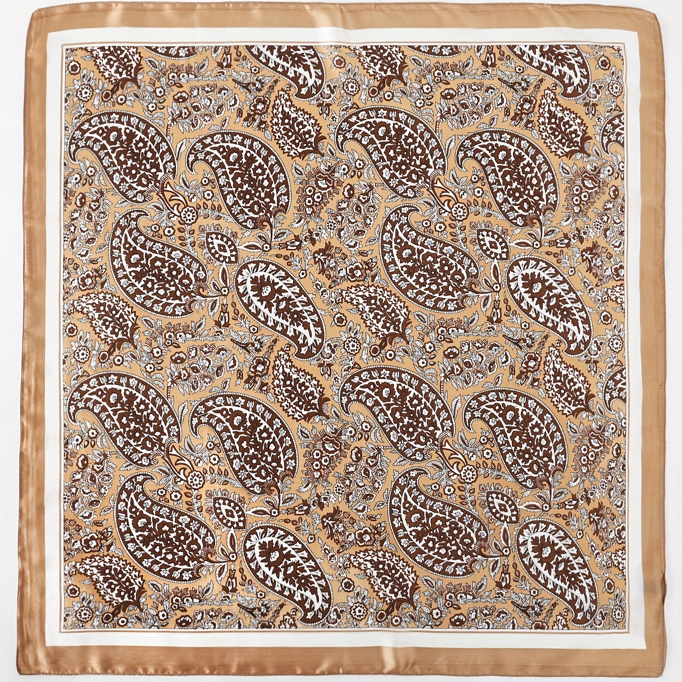 E-shop 1 Stück Design Luxuriöser 70*70 cm Quadratischer Schal Satin-Schal für Damen Halstuch Handgelenk-Wickel Damentuch Schleifenschal, Casual