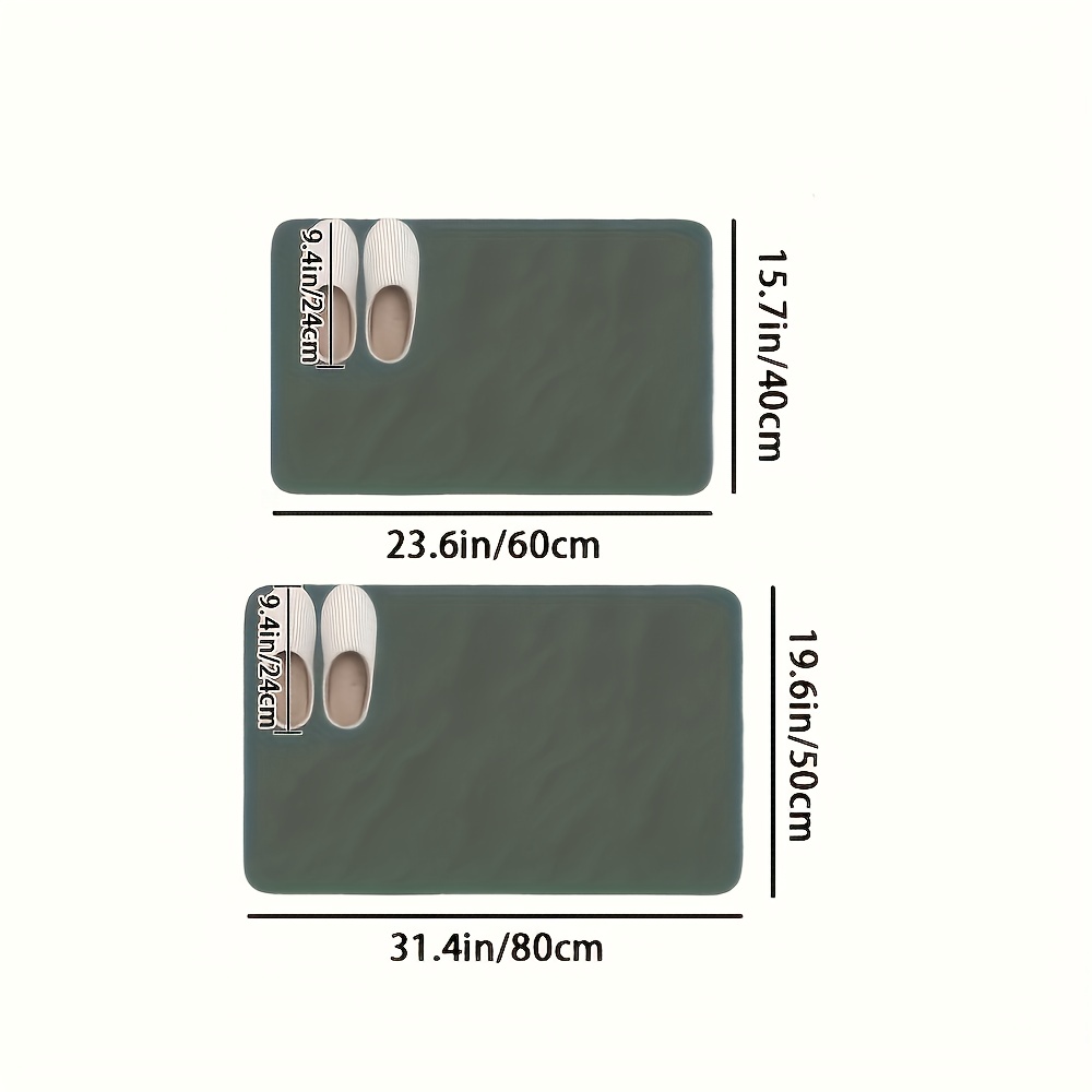 1pc quick dry diatomaceous earth 3d ultra absorbent bath mat soft polyester ideal for bathroom shower tub outdoor door   and autumn decor bathroom mat Product details 2