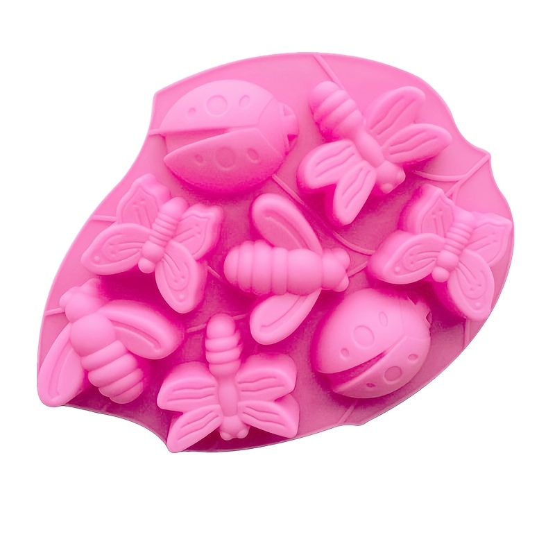 Image of 1pc Flower, Plant, And Insect Silicone Mold, Cake Mold, Ice Cube Mousse Mold, Diy Kitchen Baking Mold, Mold