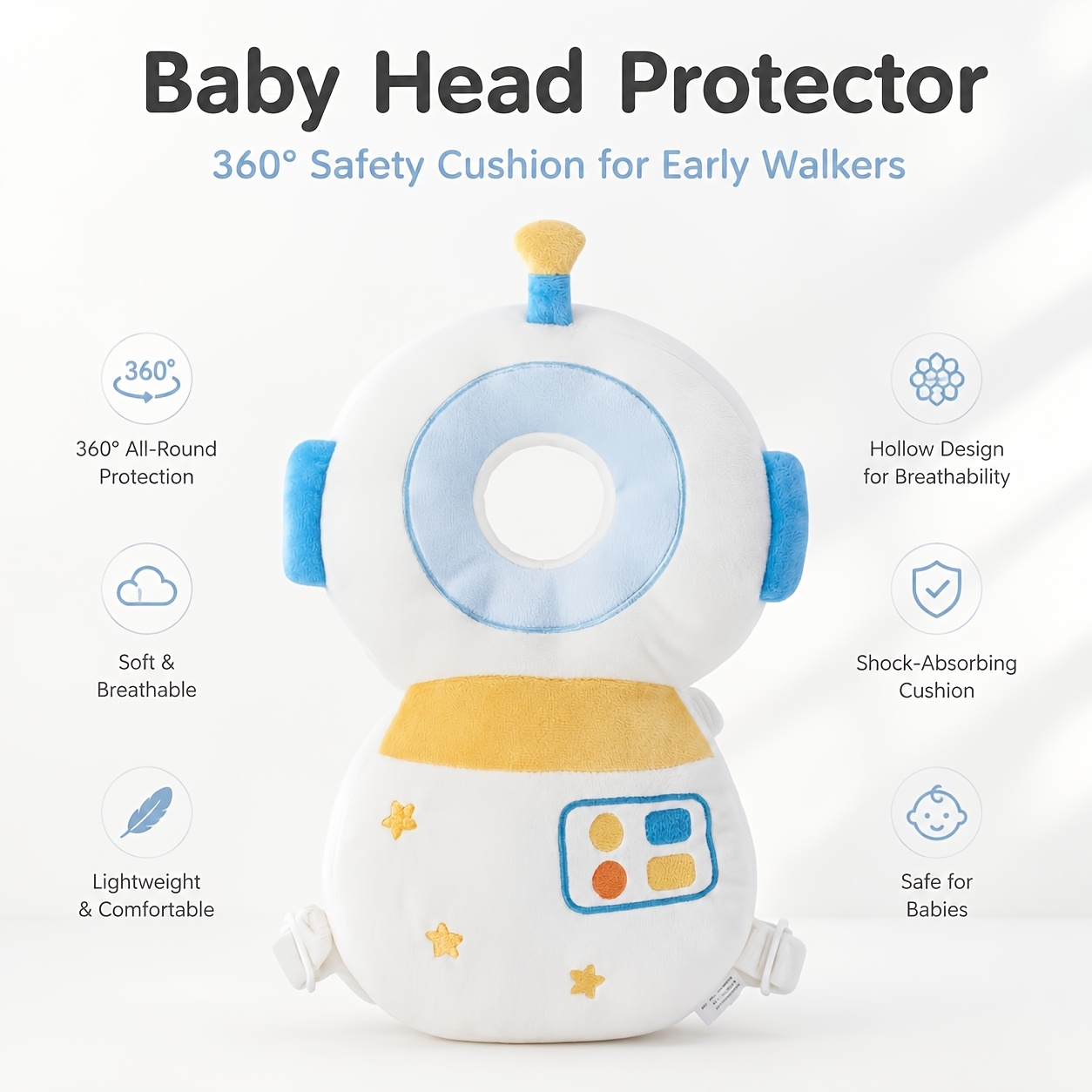 Astronaut baby head cushion backpack