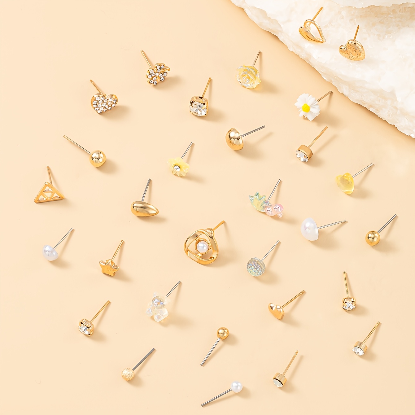 30pc Cute Ear Studs Set for Ladies, Daily Wear
