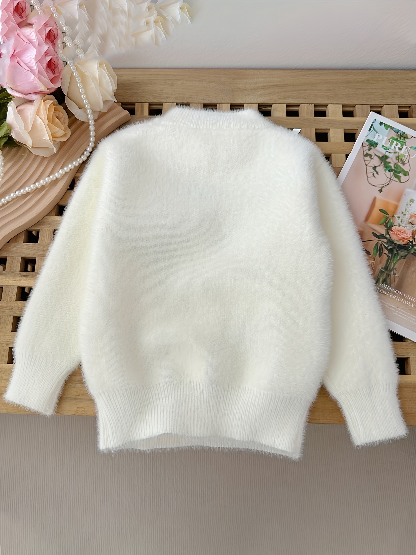 girls' winter knit sweater 2024 new cartoon snowflake cute Temu