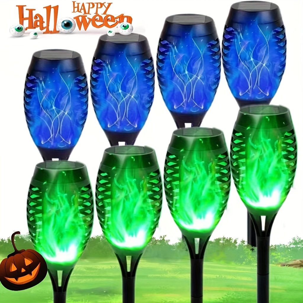 

8pcs Solar-powered Garden Lights With Flickering - Outdoor Decor For , & Yards - Ideal For Halloween & Christmas Celebrations, Led, -friendly