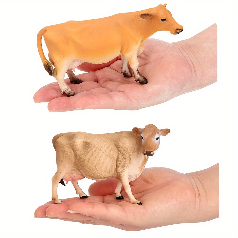 

Christmas Gift Pvc Cow Figurine Set - Simulated Farm Animal Models, Static Solid Cow Doll Ornaments, Electricity-free Tabletop Decorations