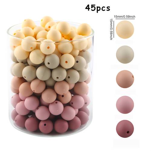 a set of 45 silicone beads in colors including and for handmade jewelry bead pens keychain charms bag pendants and for wedding decorations