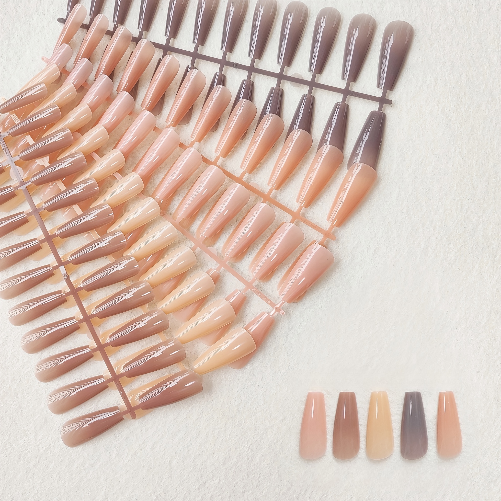 Image of 120pcs Colorful Square Tips Coffin False Nails Set - Full Cover Acrylic Nails For Manicure And Fake Nails Decoration
