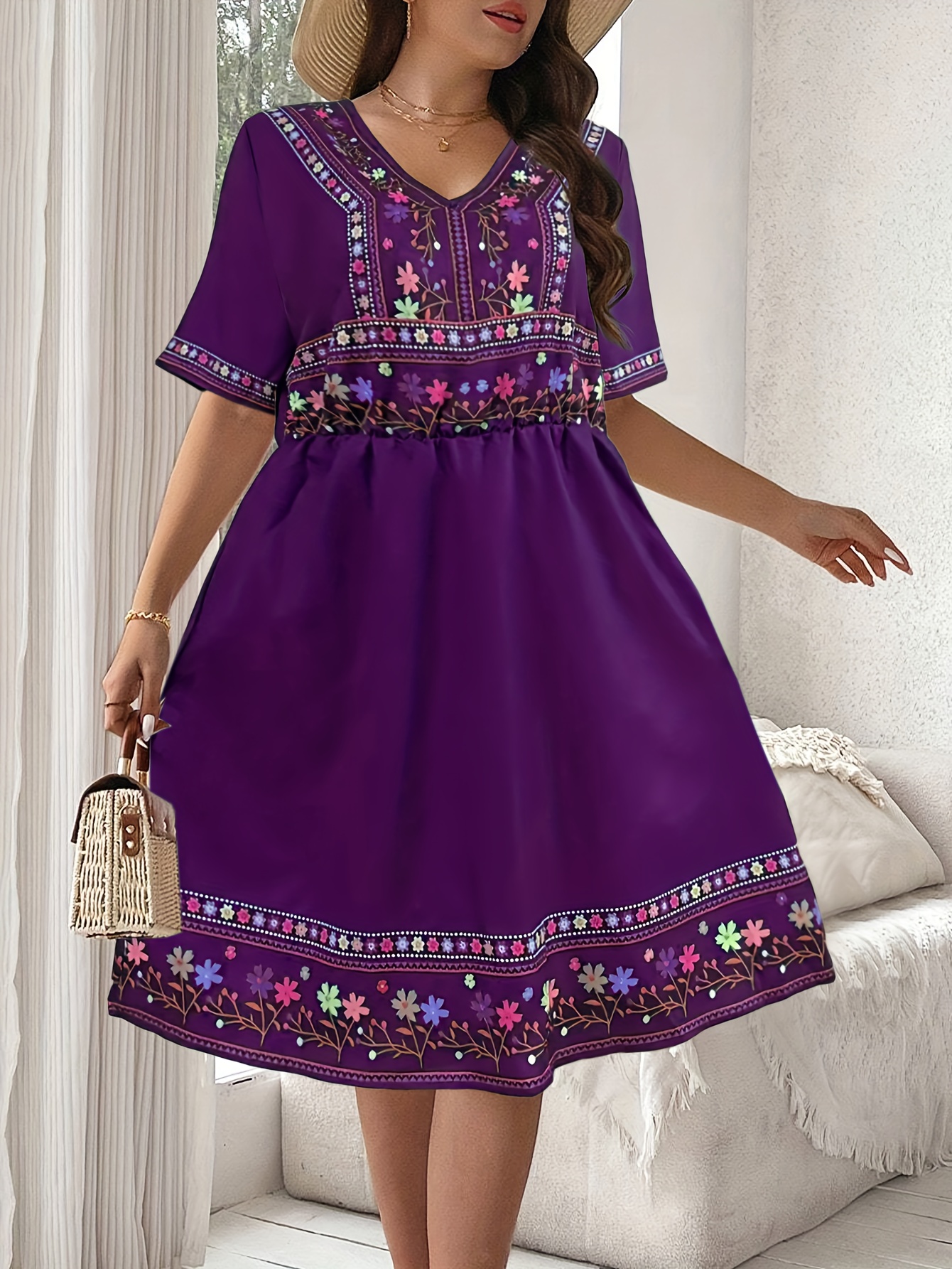 sachin and babi light blue dress La Antigua" Embroidered Mexican Dress