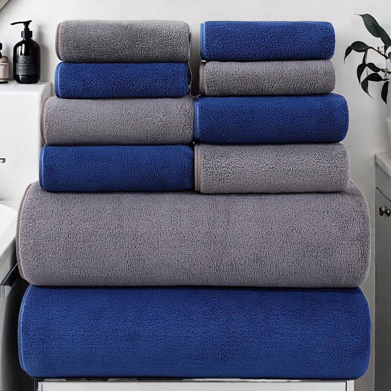 10pcs ultra bath towel set 2 bath towels 70 x 140 hand towels 42 x 70cm 4 washcloths 35 x 35cm quick absorbing lightweight and spa use camping christmas gift Product details 0